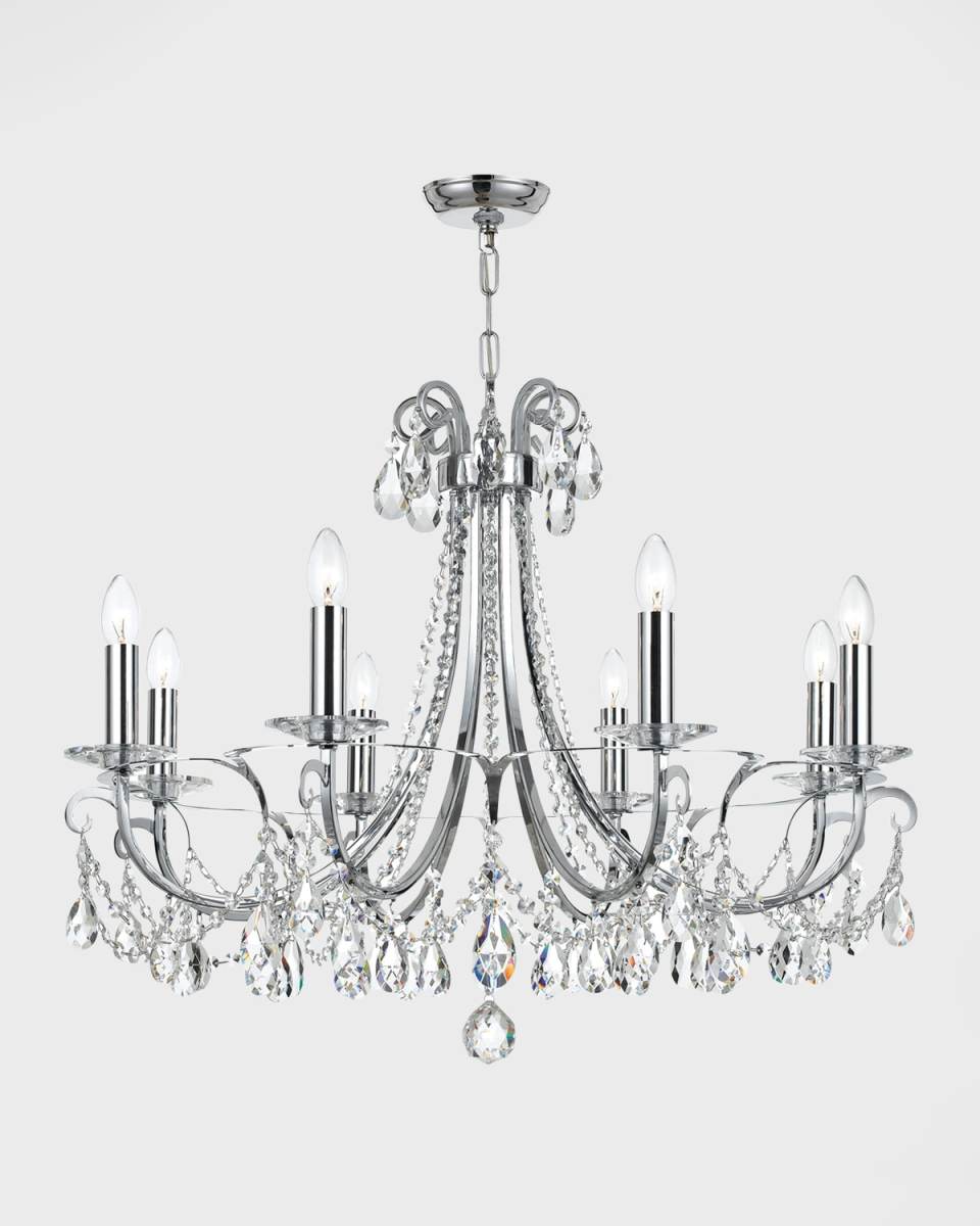 Othello 8-Light Clear Crystal Polished Chrome Chandelier