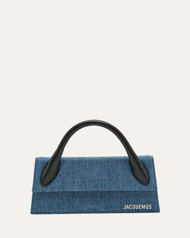 Le Chiquito Long Denim Top-Handle Bag
