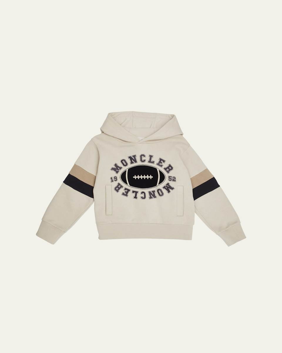 Boy's Football-Inspired Logo-Print Hoodie, Size 8-14