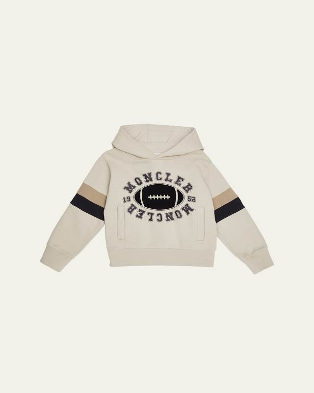 Boy's Football-Inspired Logo-Print Hoodie, Size 8-14