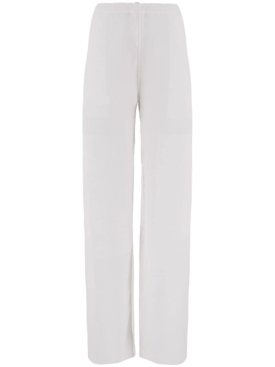 patch-detail linen-blend trousers
