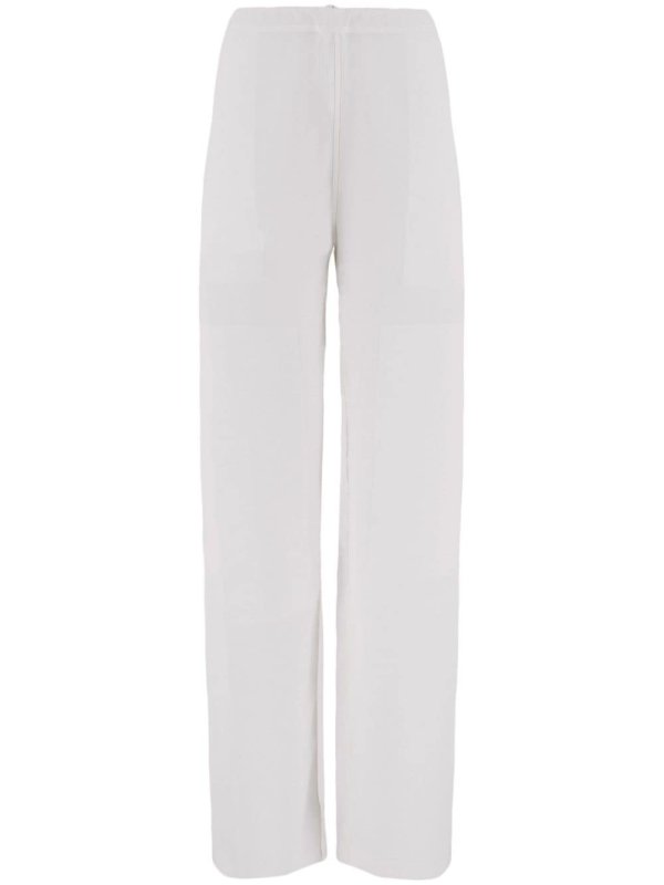 patch-detail linen-blend trousers