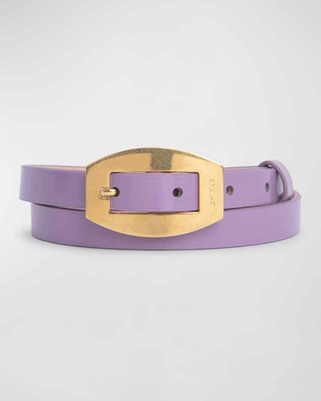 Block Semi-Patent Leather Belt