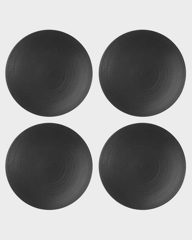 LX Collective Black Dinner Plates, Set of 4