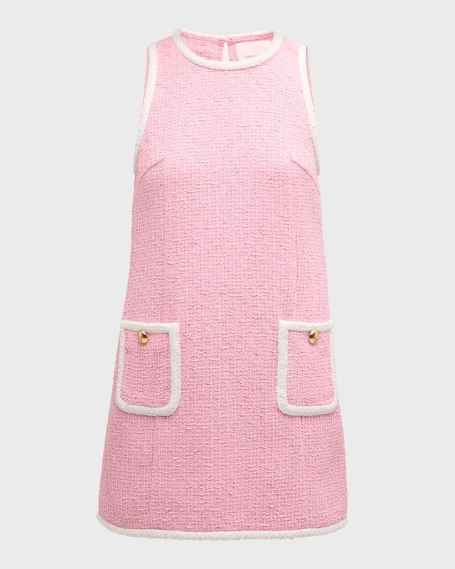 Auden Contrast Tweed Sleeveless Mini Shift Dress