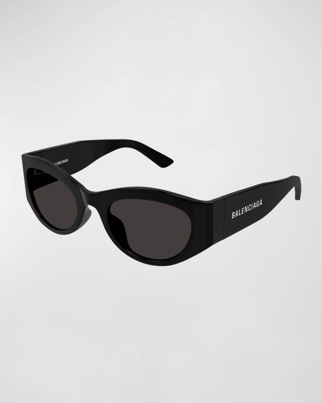 Logo Acetate Oval Sunglasses