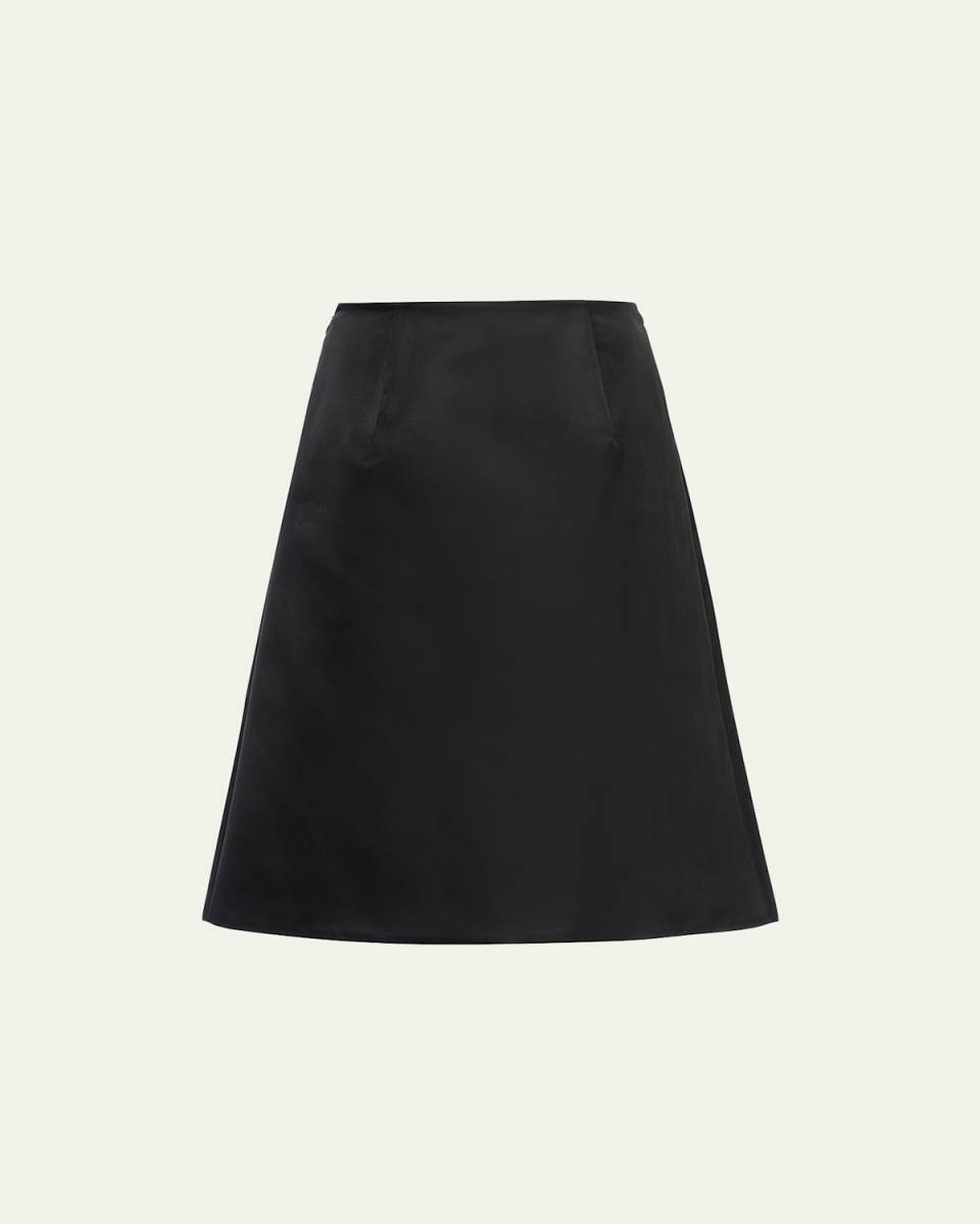Re-Nylon Solid A-Line Skirt