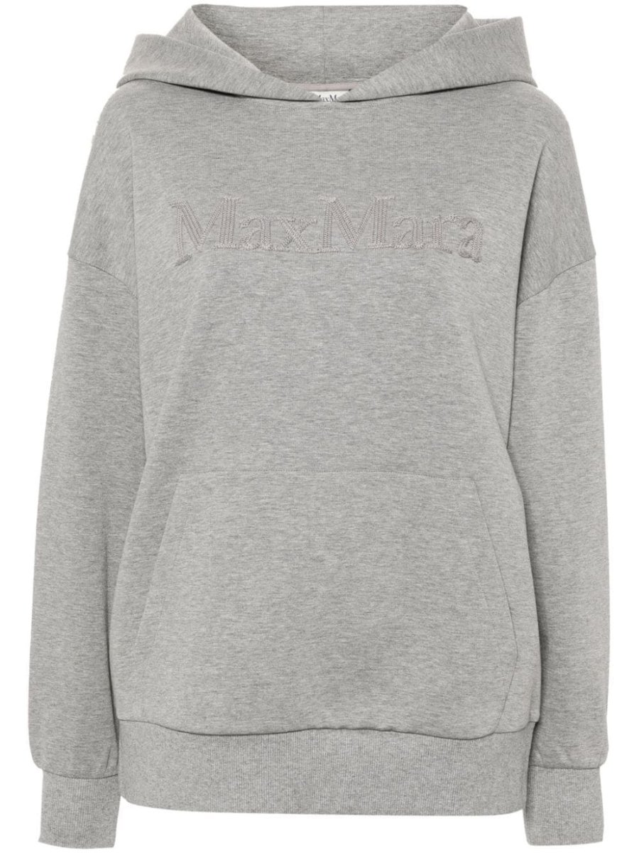 logo-embroidered mélange hoodie
