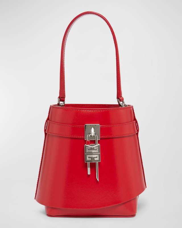 Shark Lock Bucket Bag in Box Leather