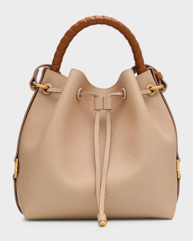 Marcie Bucket Bag in Grained Leather