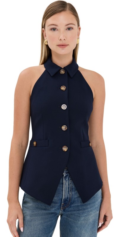 Veronica Beard Orlinda Vest Navy