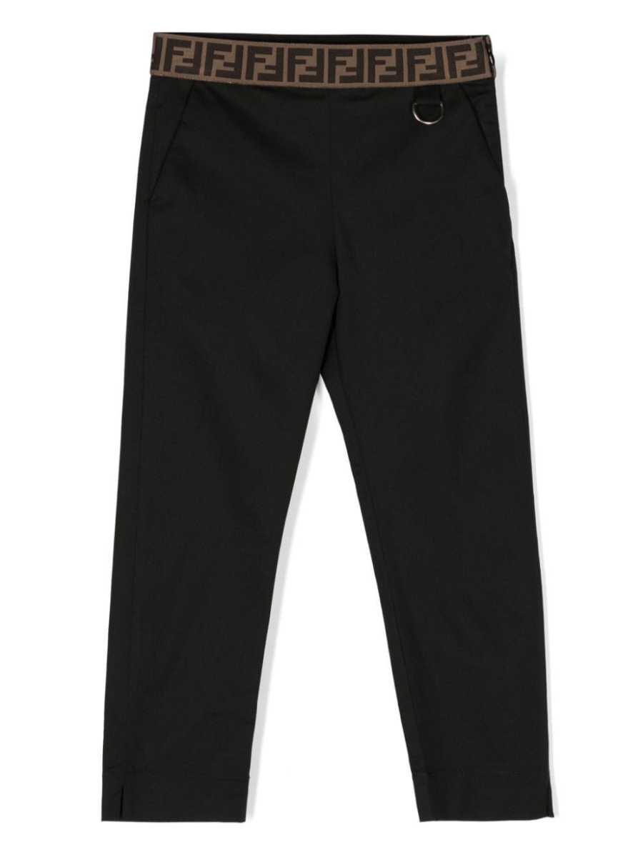 FF-jacquard skinny-leg trousers