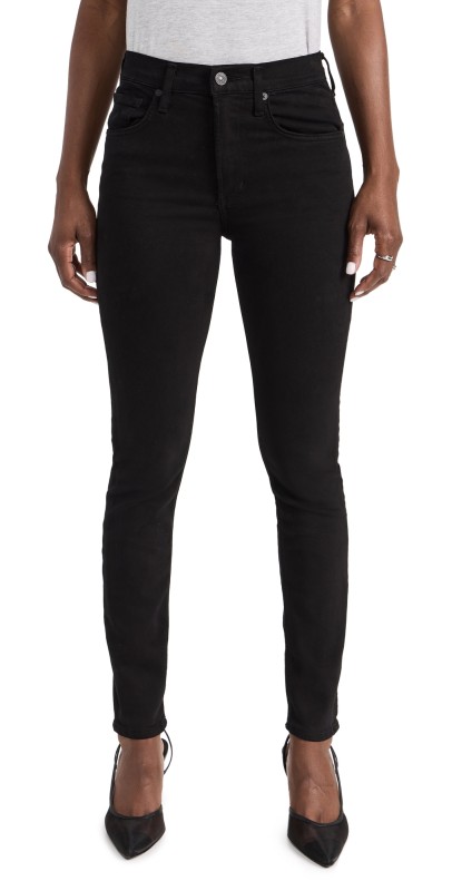 Citizens of Humanity Sloane Skinny Jeans Plush Black W/ Clean Hem