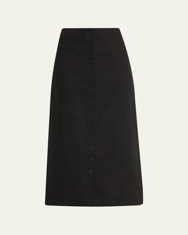 Buttoned Midi Skirt
