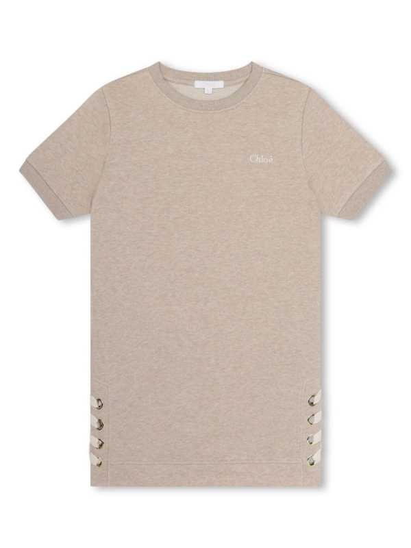 lace-detail organic-cotton T-shirt