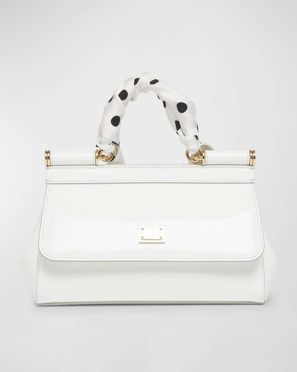 Sicily East-West Top-Handle Bag with Polka-Dot Scarf