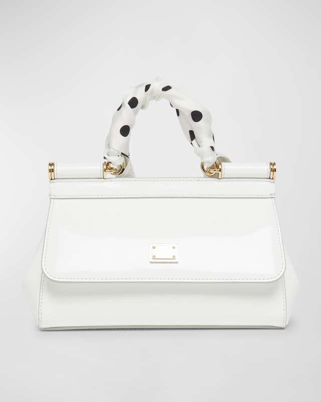 Sicily East-West Top-Handle Bag with Polka-Dot Scarf