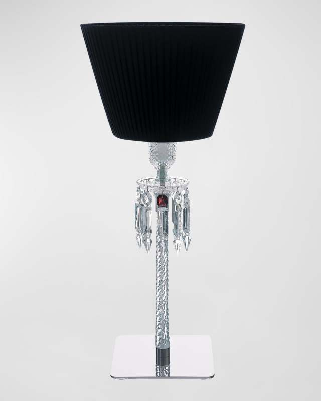 Torch Crystal Desk Lamp with Black Shade