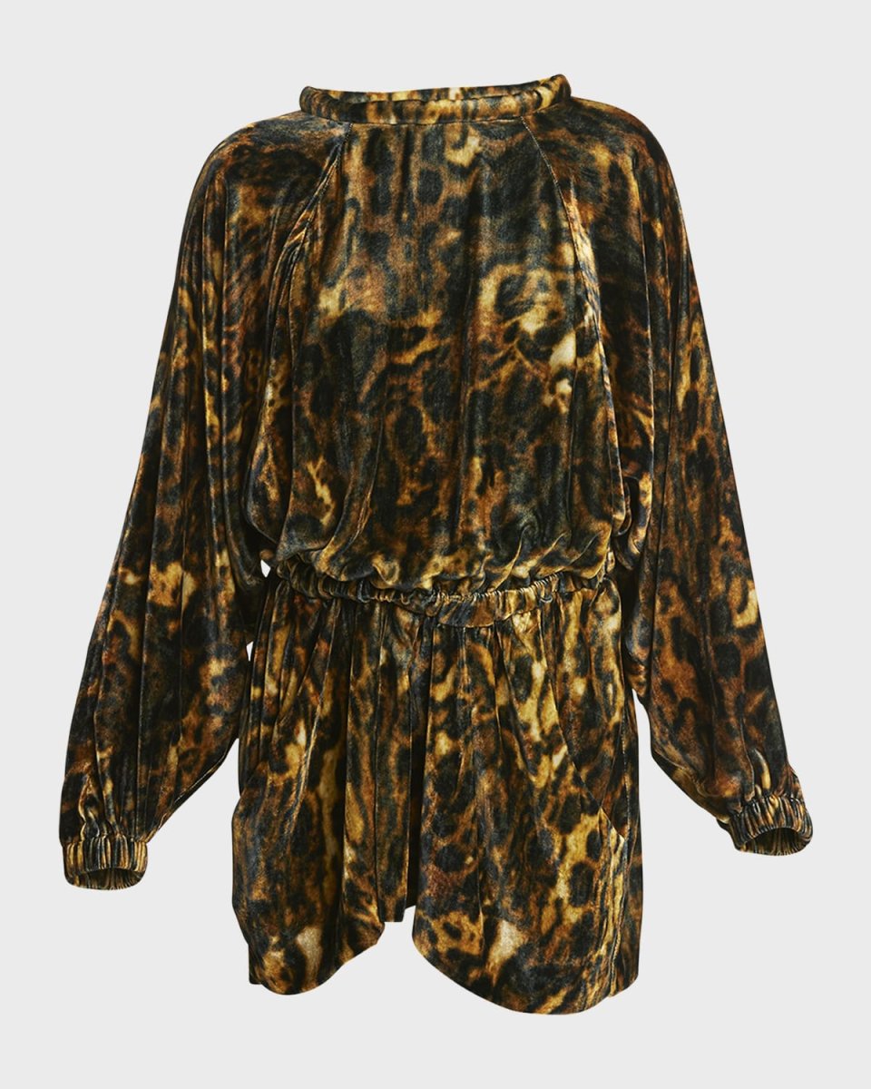 Lassie Velvet Printed Mini Dress