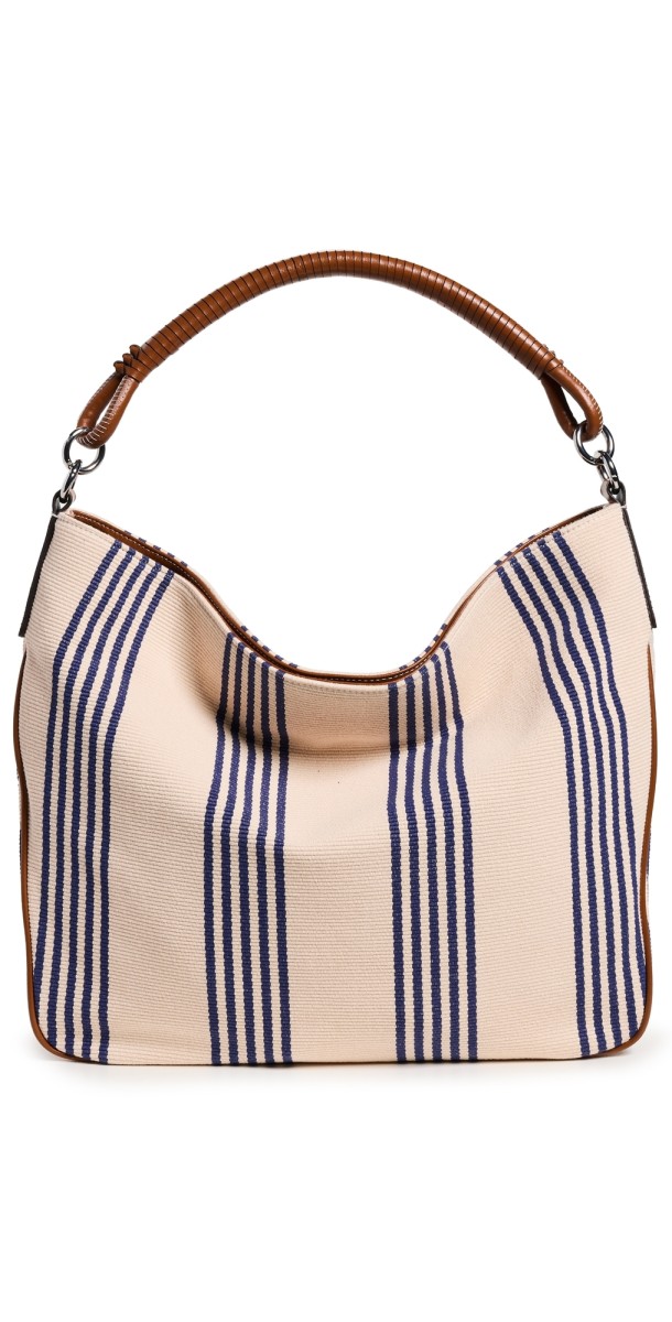 STAUD Perry Hobo Bag Marine Bayadere Strip