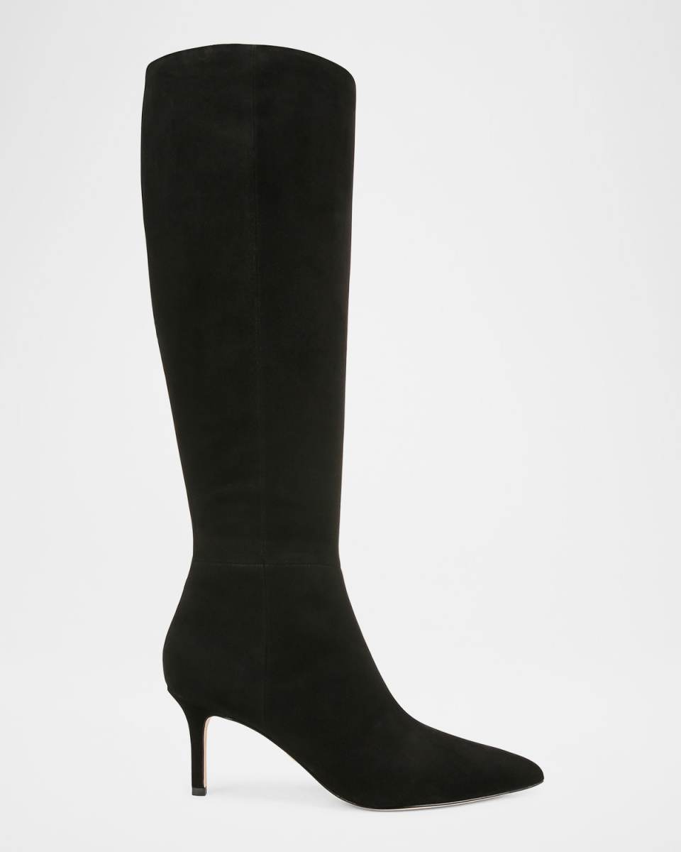 Suede Stiletto Knee Boots