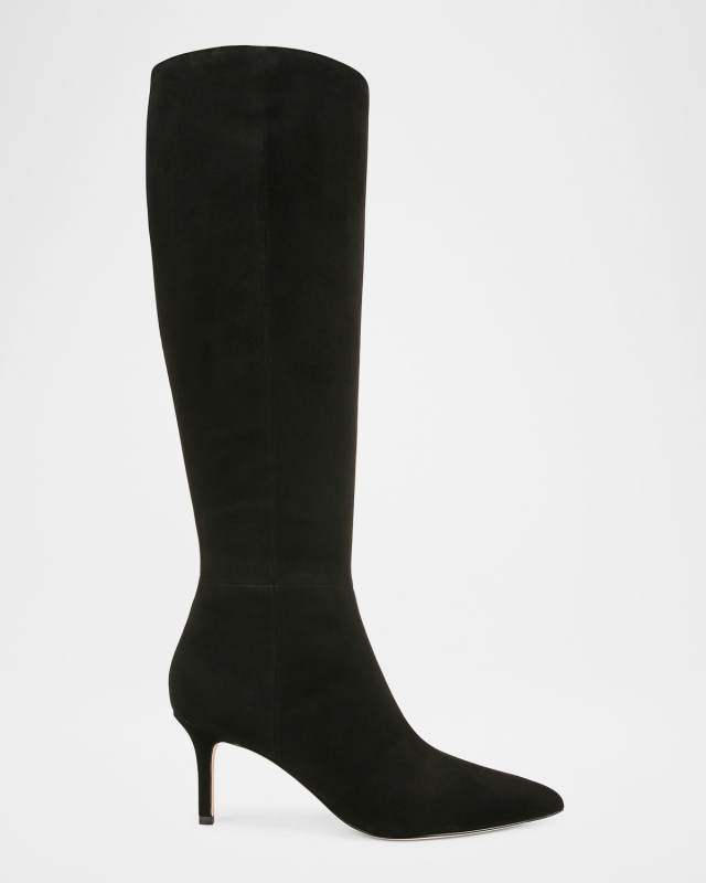Suede Stiletto Knee Boots