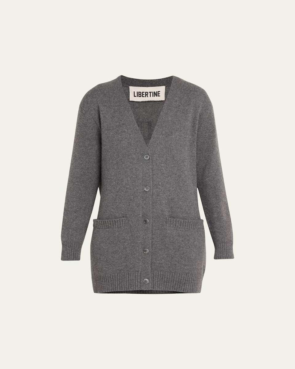 Paint Travel Learn Crystal Oversized Cashmere Cardigan