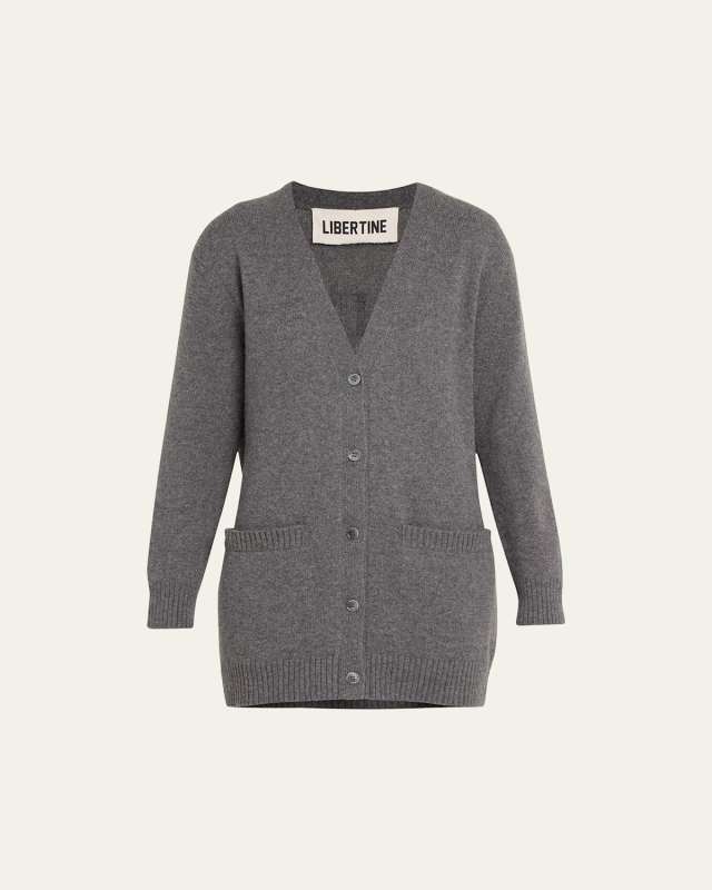 Paint Travel Learn Crystal Oversized Cashmere Cardigan