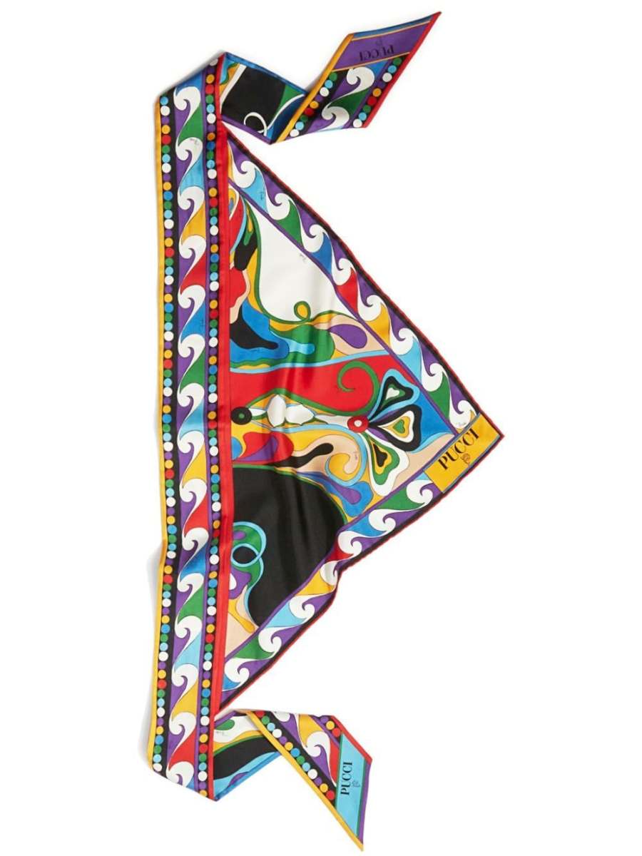Orchidee-print silk scarf