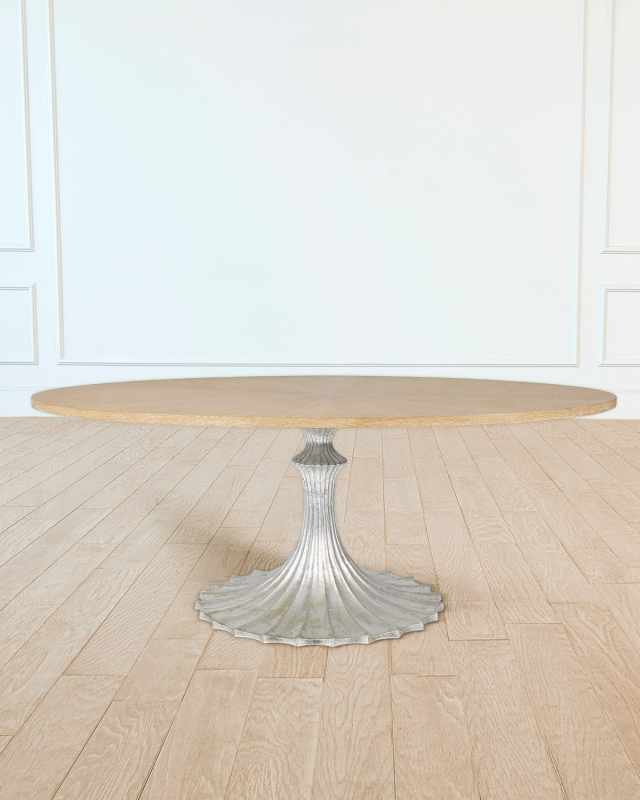 78" Cerused Oak Top Dining Table