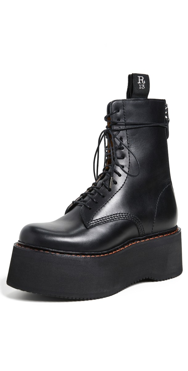 R13 Combat Stack Boots Black