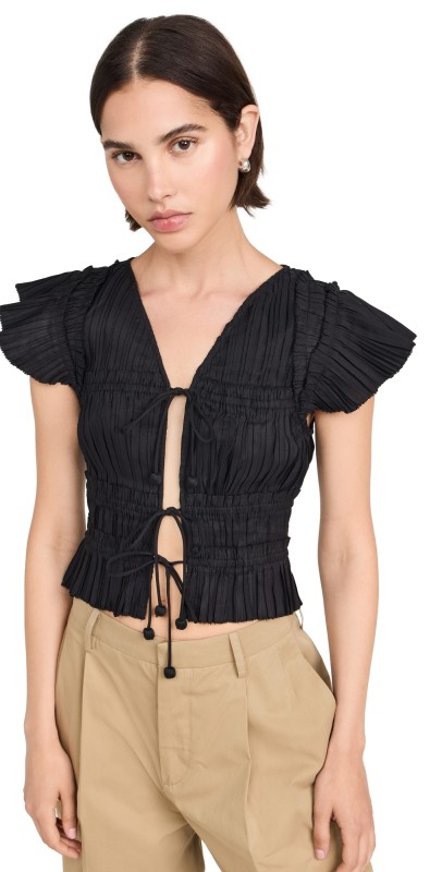 Sea Parcie Crinkle Tank Top Black
