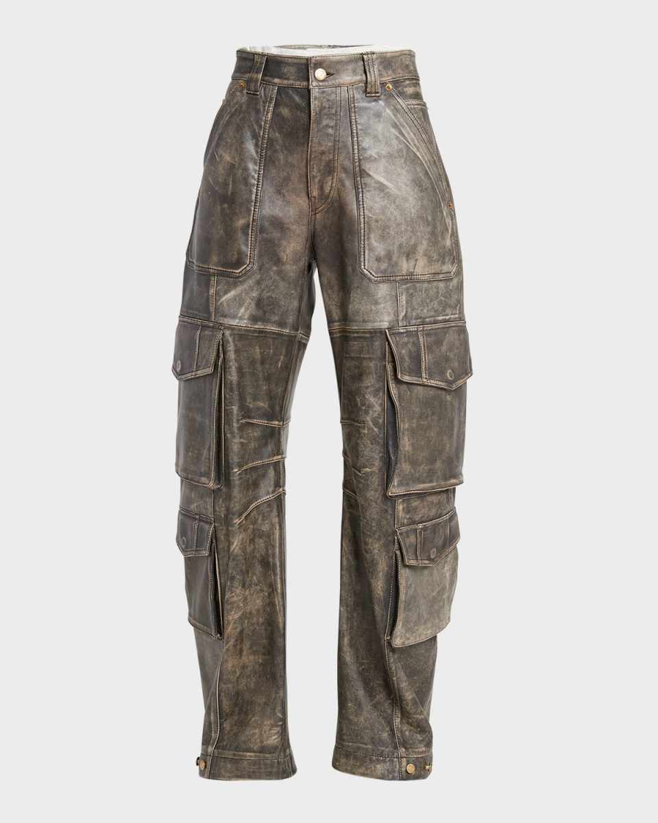 Journey Distressed Leather Cargo Pants