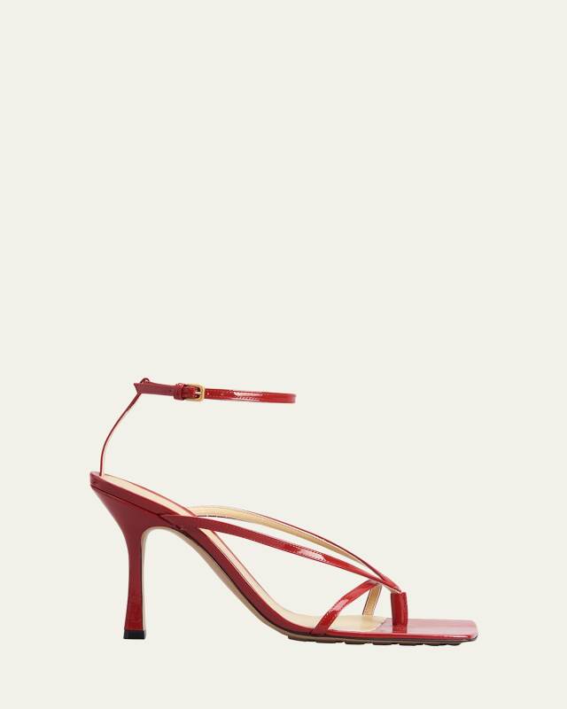 Patent Leather Ankle-Strap Sandals