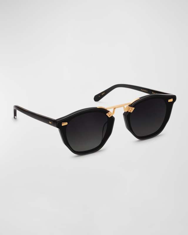 Beau Mixed-Media Aviator Sunglasses