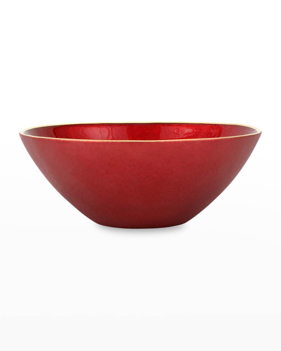 Metallic Glass Ruby Small Bowl