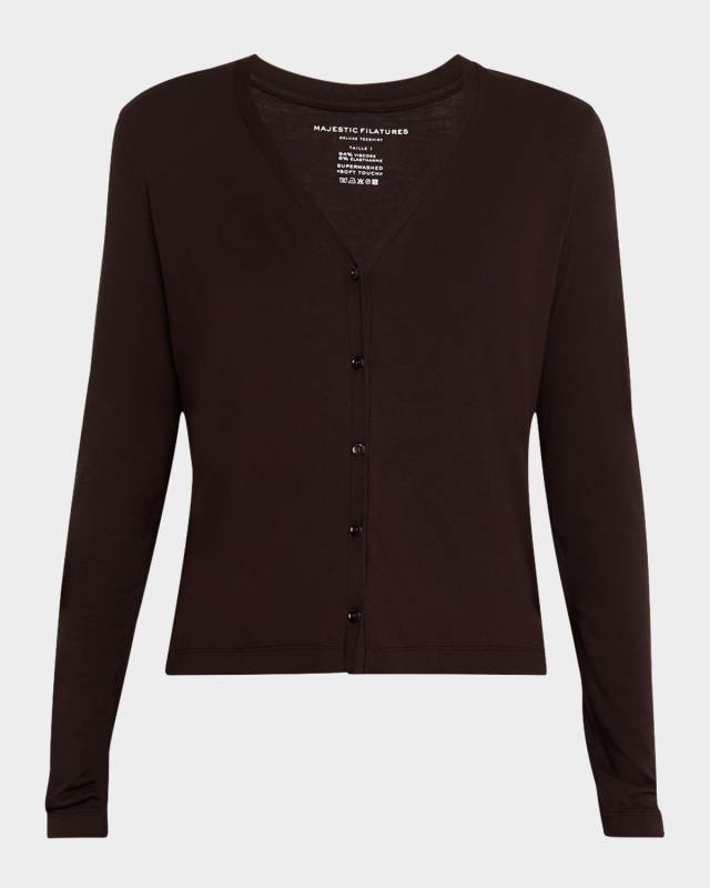 Soft Touch Button-Front Cardigan