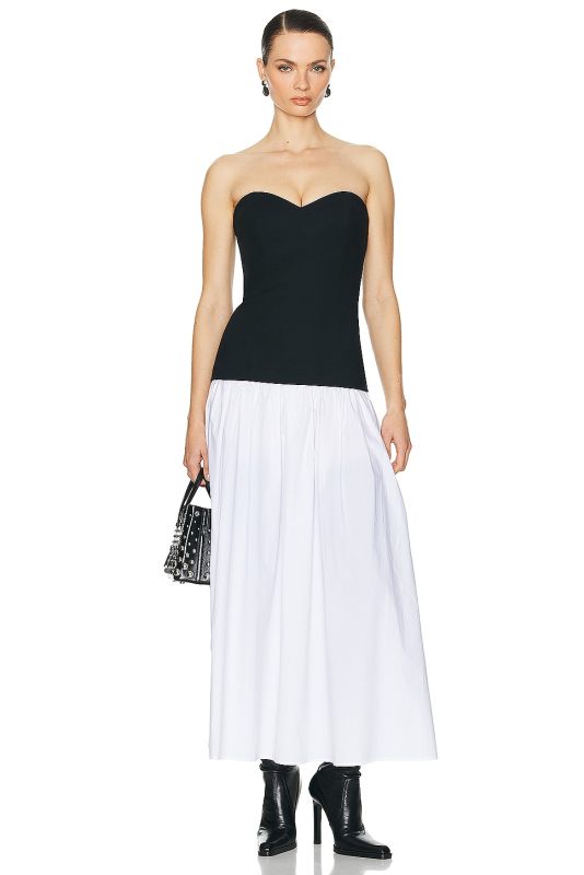 HELSA Faille Colorblock Midi Dress