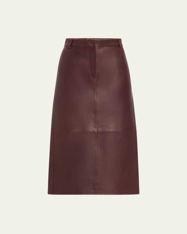 Pencil Leather Midi Skirt