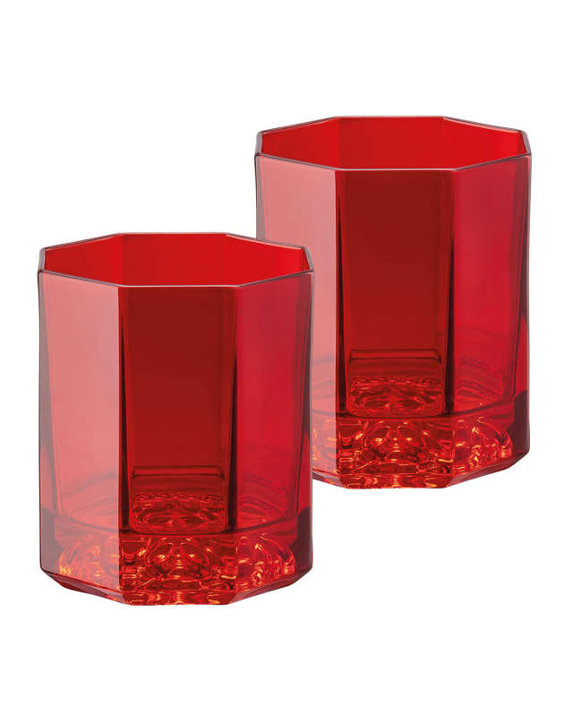 Medusa Lumiere Amber Whiskey Double Old Fashioned Glasses, Set of 2