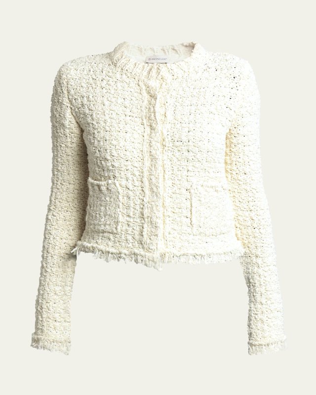 Hybrid Tweed Puffer Cardigan