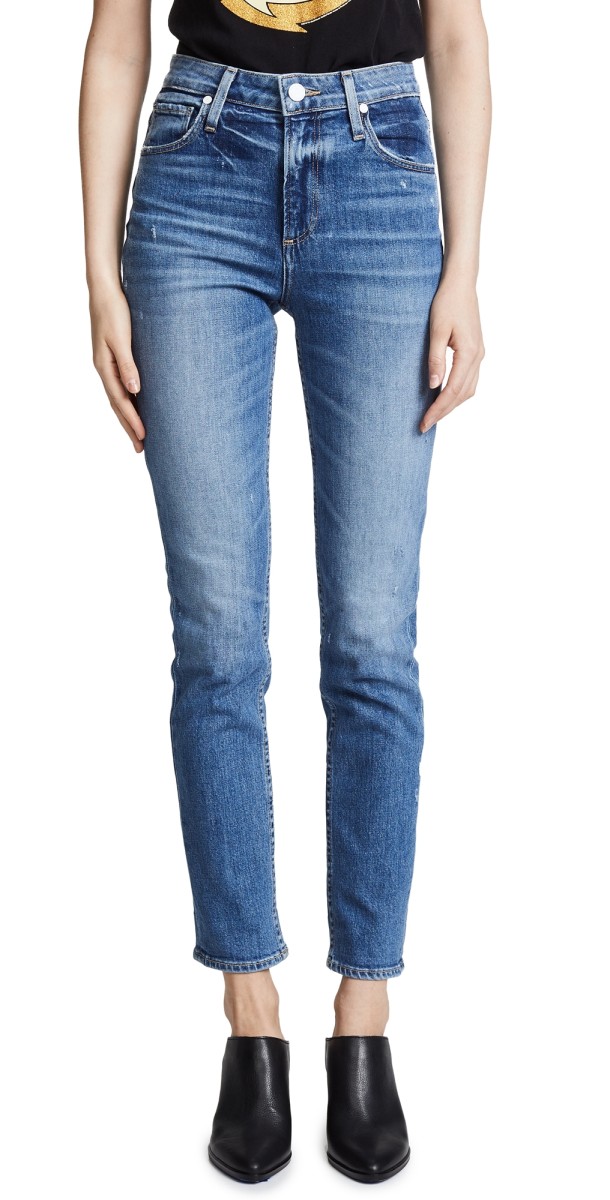 PAIGE High Rise Sarah Slim Jeans Embarcadero
