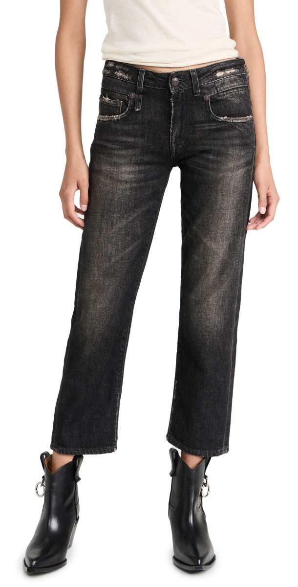 R13 Boy Straight Jeans Abbey Black