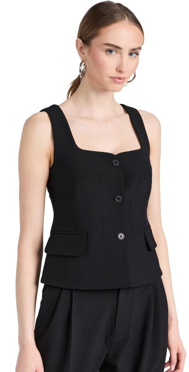 SIR. Leni Button Down Bodice Black