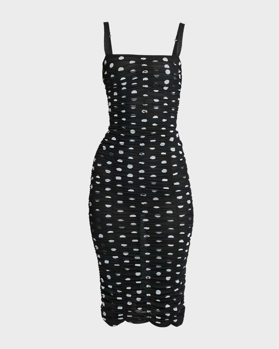Tulle Polka-Dot Midi Dress
