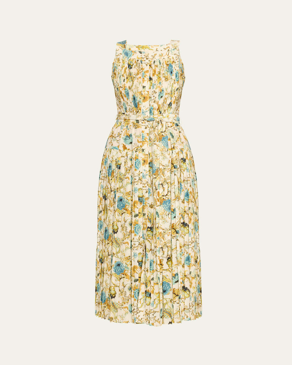 Annabeth Pleated Sleeveless Midi Dress
