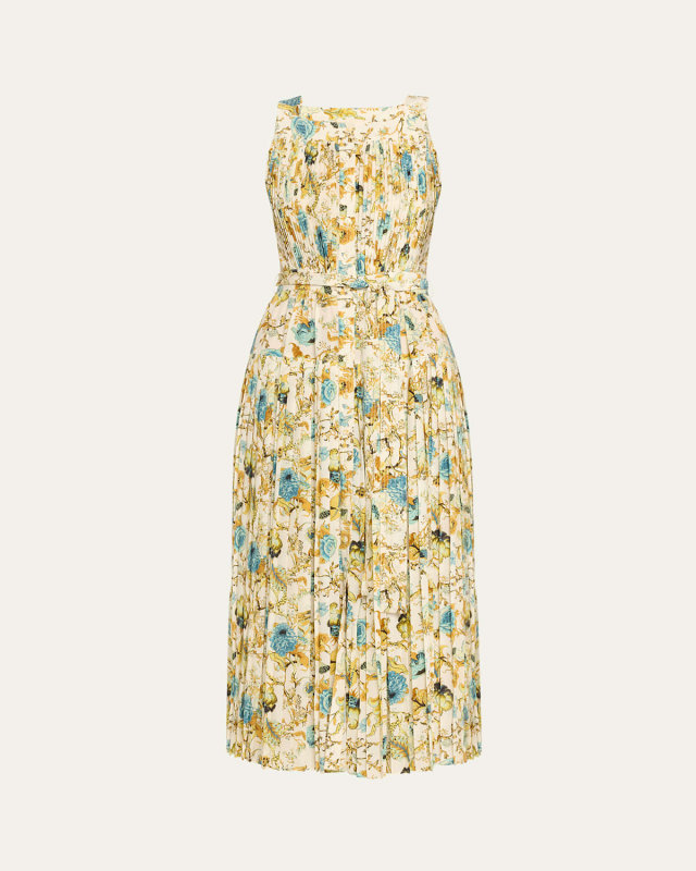 Annabeth Pleated Sleeveless Midi Dress