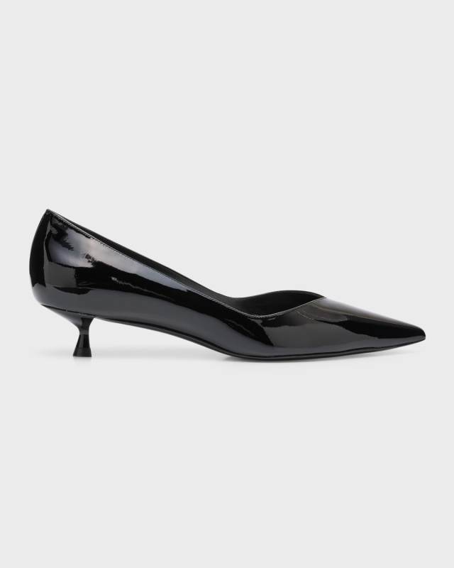Eva Patent Kitten-Heel Pumps