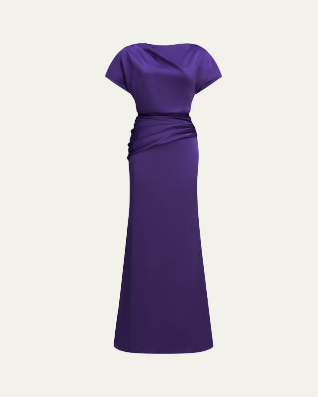Draped Satin Trumpet Gown