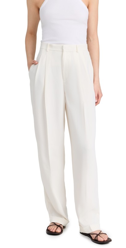 Polo Ralph Lauren Pleated Straight Leg Pants Cream